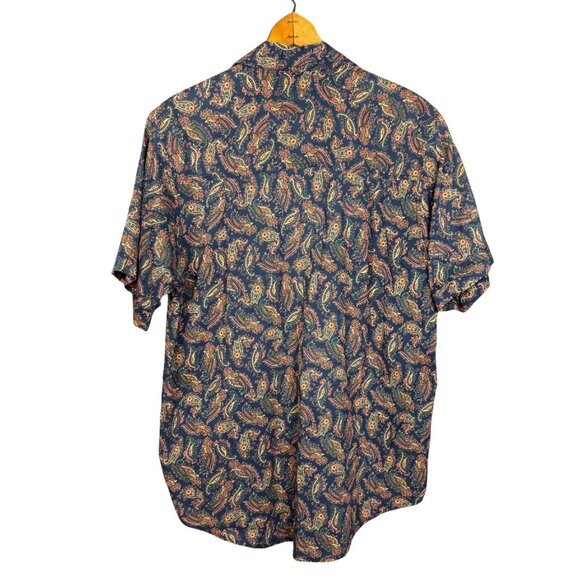 Vintage 90s Paisley Button-Up Shirt Tilley Endurables Cotton Lawn Viyella Fabric - Picture 3 of 5